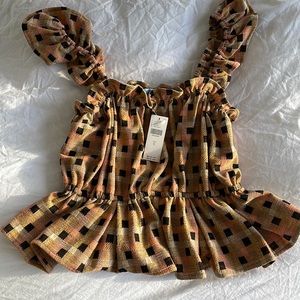 Anthropologie Multicolor Checkered Tank Top